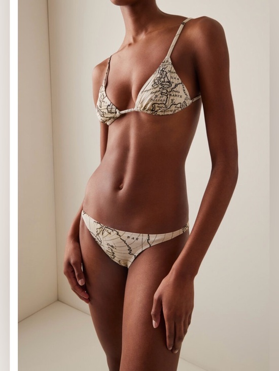 St. Agni Other - St. Agni Cream Map-Print Triangle Bikini
Size XS
